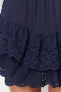 TRENDYOLMiLLA Navy Blue Weaving Embroidered Beach Mini Skirt - Image 4