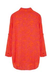 TRENDYOLMİLLA Abstract Patterned Weaving Maxi Beach Shirt - Image 9