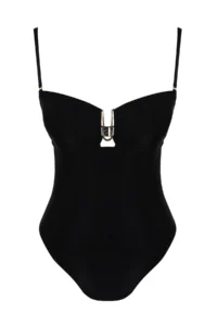 TRENDYOLMİLLA Black Strapless Covered with accessories Regular Swimsuit - Image 6