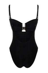 TRENDYOLMİLLA Black Strapless Covered with accessories Regular Swimsuit - Image 8