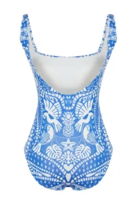 TRENDYOLMİLLA Tropical Patterned Square Neck Covered Regular Swimsuit - Image 8