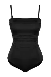 TRENDYOLMİLLA Black Shaping Strapless Covered hipster Basic Swimsuit - Image 5