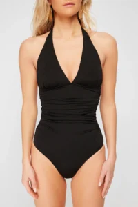 TRENDYOLMİLLA Black Shaping V-neck Covered Regular Swimsuit - Image 4