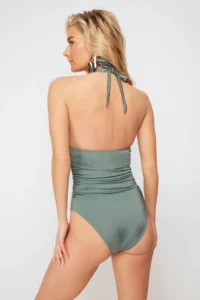 TRENDYOLMİLLA Mint Shaping V-neck Covered Regular Swimsuit - Image 5
