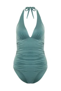 TRENDYOLMİLLA Mint Shaping V-neck Covered Regular Swimsuit - Image 6