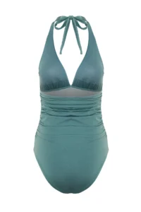 TRENDYOLMİLLA Mint Shaping V-neck Covered Regular Swimsuit - Image 8