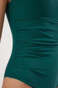 TRENDYOLMİLLA Emerald Green Shaping Square Neck Covered hipster Basic Swimsuit - Image 3
