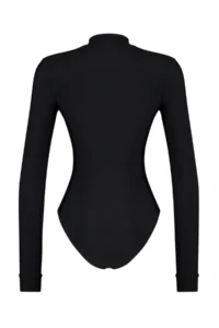 TRENDYOLMİLLA Black Quick Dry Material Zippered Surfer Covered hipster Swimsuit - Image 8