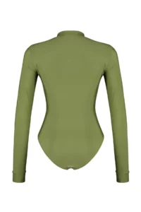 TRENDYOLMİLLA Khaki Quick Dry Material Zippered Surfer Covered hipster Swimsuit - Image 7