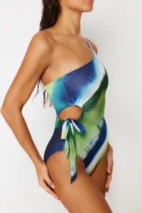 TRENDYOLMİLLA gradient Tunnel One Shoulder Covered Regular Swimsuit - Image 4