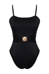 TRENDYOLMİLLA Black with accessories Square Neck Covered Regular Swimsuit - Image 7