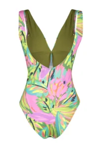 TRENDYOLMİLLA Tropical Patterned Knotted Deep V-neck Covered brazilian Swimsuit - Image 7