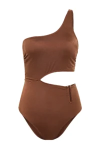 TRENDYOLMİLLA Brown with accessories One Shoulder Covered brazilian Mayokini - Image 7
