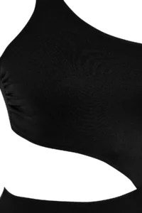 TRENDYOLMİLLA Black Cut Out/Window Detailed One Shoulder Covered Brazilian Swimsuit - Image 7