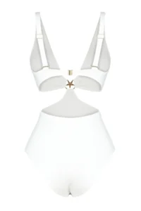 TRENDYOLMİLLA Ecru textured V-neck Covered Premium Yıldız with accessories Regular Swimsuit - Image 7