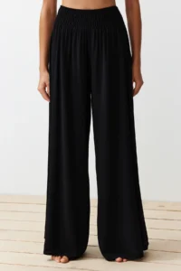 TRENDYOLMİLLA Black Weaving Gipelli Maxi Beach High Waist Pants - Image 5