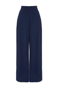 TRENDYOLMİLLA beachwear Navy Blue Weaving Gipelli Maxi High Waist Pants - Image 7