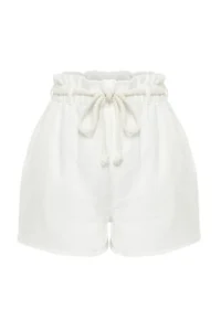 TRENDYOLMiLLA beachwear White Weaving Arched High Waist Mini Shorts & Bermuda - Image 8