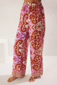 TRENDYOLMİLLA Ethnic Patterned Weaving Beach Blouse-Pants Set - Image 4