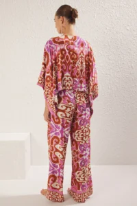 TRENDYOLMİLLA Ethnic Patterned Weaving Beach Blouse-Pants Set - Image 5