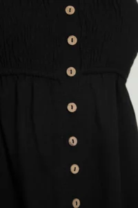 TRENDYOLMİLLA Black Weaving Gipelli Beach Blouse-Shorts Set - Image 8