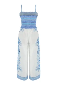 TRENDYOLMİLLA flower patterned Weaving Gipelli Beach Blouse-Pants Set - Image 6