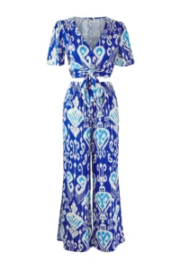 TRENDYOLMİLLA Ethnic Patterned Weaving slit Beach Blouse-Pants Set - Image 5