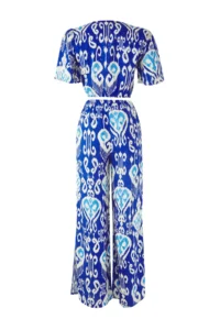TRENDYOLMİLLA Ethnic Patterned Weaving slit Beach Blouse-Pants Set - Image 6