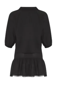 TRENDYOLMİLLA Black Weaving striped 100% Cotton Beach Mini High Waist Shirt-Skirt Set - Image 6