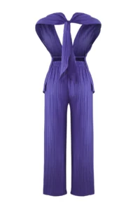TRENDYOLMİLLA Purple Weaving Shirred Beach Blouse-Pants Set - Image 6