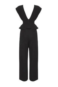 TRENDYOLMİLLA Black Weaving slit Beach Blouse-Pants Set - Image 6