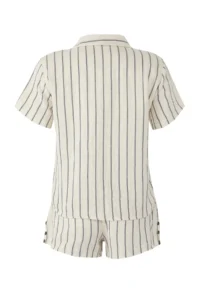 TRENDYOLMİLLA Striped Weaving Accessory Detailed Beach Shirt Shorts Set - Image 6