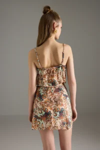 TRENDYOLMİLLA Abstract Patterned Weaving Binding Detailed Beach Blouse-Skirt Set - Image 5