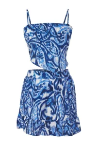 TRENDYOLMİLLA Shawl pattern Weaving Beach Blouse-Skirt Set - Image 5