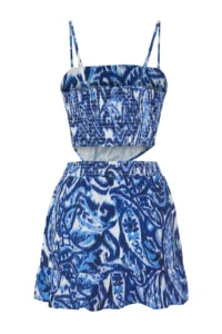TRENDYOLMİLLA Shawl pattern Weaving Beach Blouse-Skirt Set - Image 6