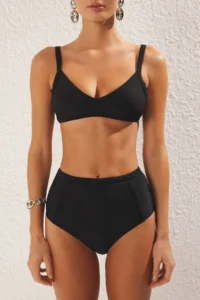 TRENDYOLMİLLA Black hipster High Waist Bikini Bottom - Image 4
