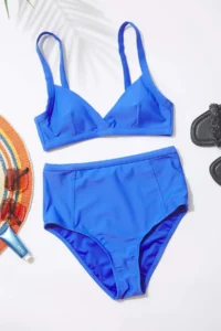 TRENDYOLMİLLA Saks Blue hipster High Waist Bikini Bottom