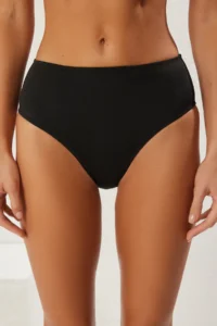 TRENDYOLMİLLA Black High Waist hipster Basic Bikini Bottom - Image 3