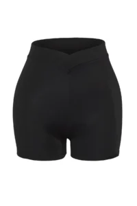 TRENDYOLMİLLA Basic Bikini Bottom with Black V Cut High Waist Shorts - Image 5