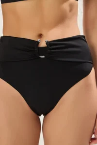 TRENDYOLMİLLA Black with accessories Regular High Waist Bikini Bottom - Image 7