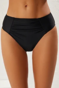 TRENDYOLMİLLA Black Drapeli Regular High Waist Bikini Bottom - Image 7