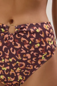 TRENDYOLMİLLA Leopard Patterned with accessories Regular High Waist Bikini Bottom - Image 3