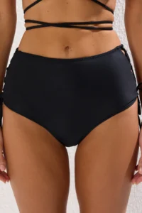 TRENDYOLMİLLA Black Piped hipster High Waist Bikini Bottom - Image 4