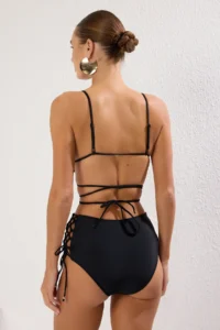 TRENDYOLMİLLA Black Piped hipster High Waist Bikini Bottom - Image 6