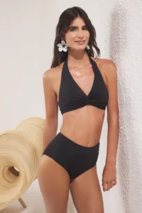 TRENDYOLMİLLA Black High Waist hipster Basic Bikini Bottom - Image 2