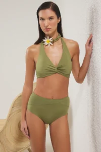 TRENDYOLMİLLA Green hipster High Waist Bikini Bottom