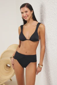 TRENDYOLMİLLA Black Regular High Waist Bikini Bottom