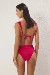 TRENDYOLMİLLA Burgundy Regular High Waist Bikini Bottom - Image 3