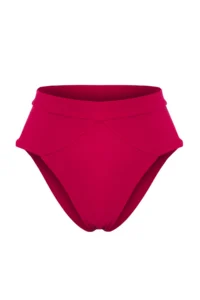TRENDYOLMİLLA Burgundy Regular High Waist Bikini Bottom - Image 4