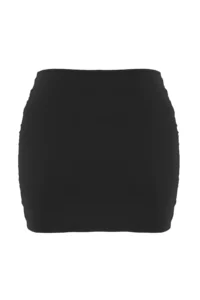 TRENDYOLMİLLA Black Drapeli High Waist Skirt Bikini Bottom - Image 7